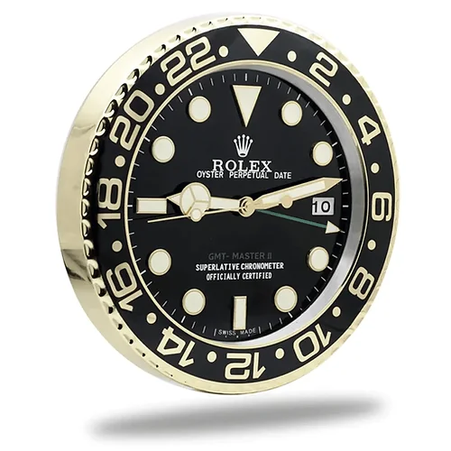 Rolex GMT Master Black and Gold Wall Clock - QualitySwissReplica