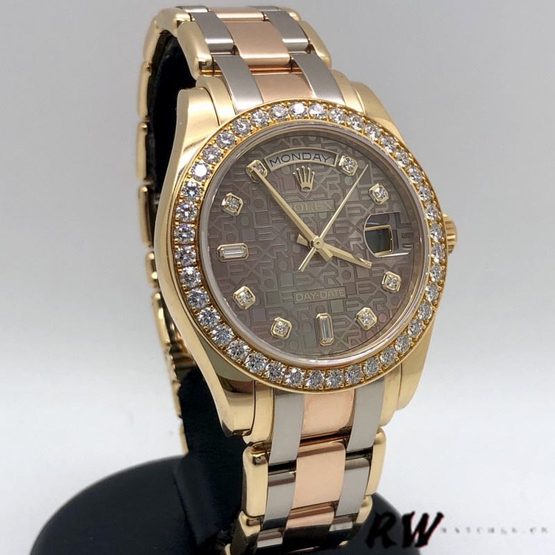 Rolex Day-Date 18948 Dark MOP Diamond Jubilee Dial Special Edition 39MM Mens Replica Watch - QualitySwissReplica
