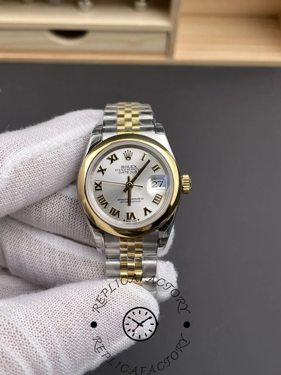 Rolex Lady-Datejust 279163-0005 Silver Roman Dial Replica Watch - QualitySwissReplica