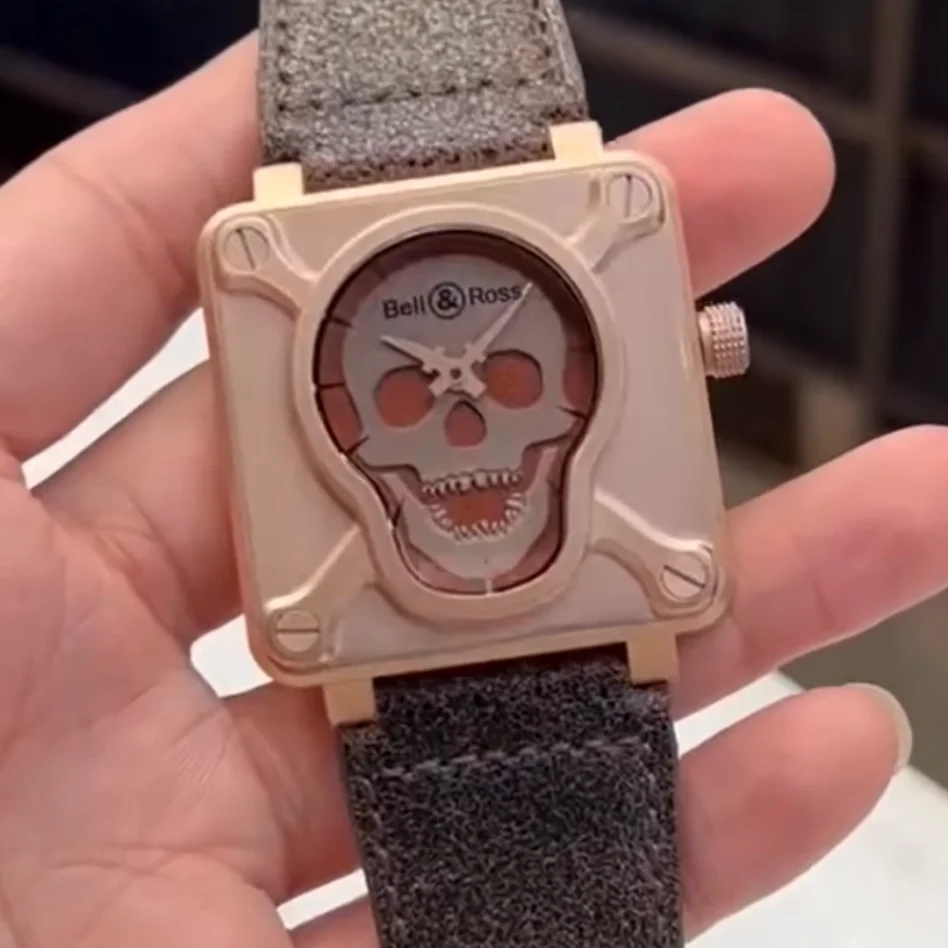Bell & Ross BR0192-SKULL-BR BR 01 Skull Bronze 46 mm Watch - QualitySwissReplica