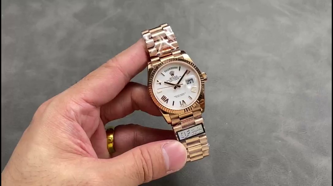 Rolex Day Date 36mm Everose Gold 128235 0070 White Roman - QualitySwissReplica
