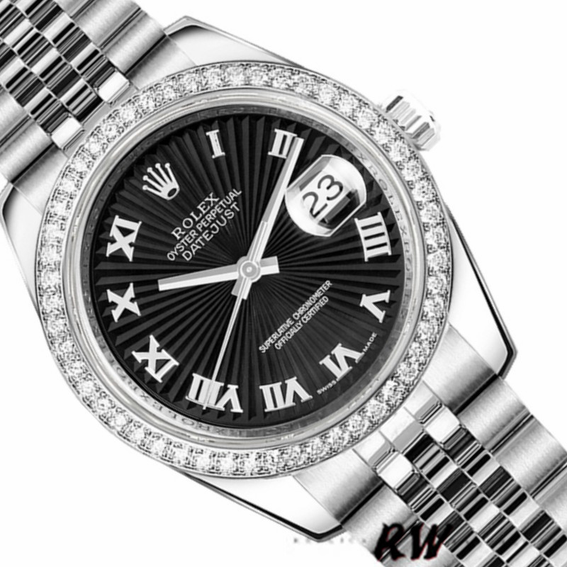 Rolex Datejust 178384 Stainless Steel Black Sunburst dial 31MM Lady Replica Watch - QualitySwissReplica