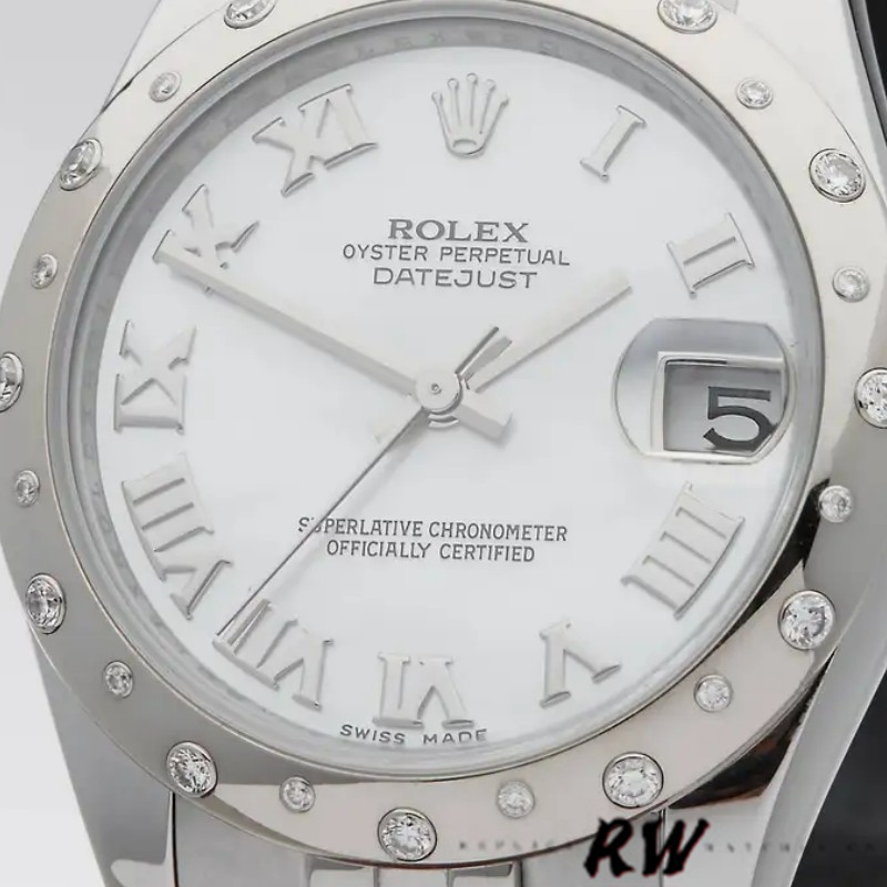 Rolex Datejust 178344 Stainless Steel White Roman Numeral Dial 31MM Lady Replica Watch - QualitySwissReplica