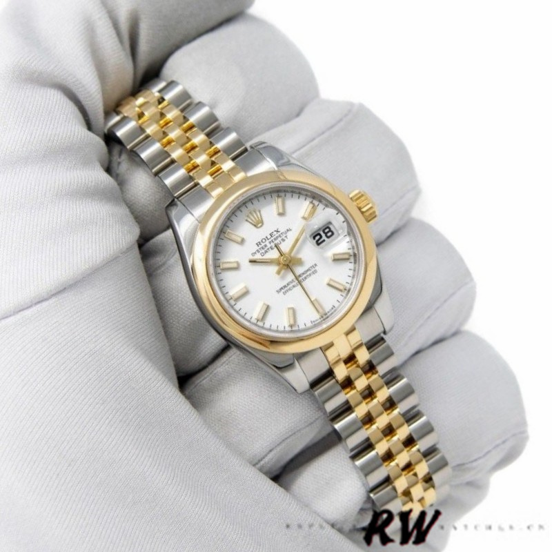 Rolex Datejust 179163 White Index Dial Domed Dezel 26MM Lady Replica Watch - QualitySwissReplica
