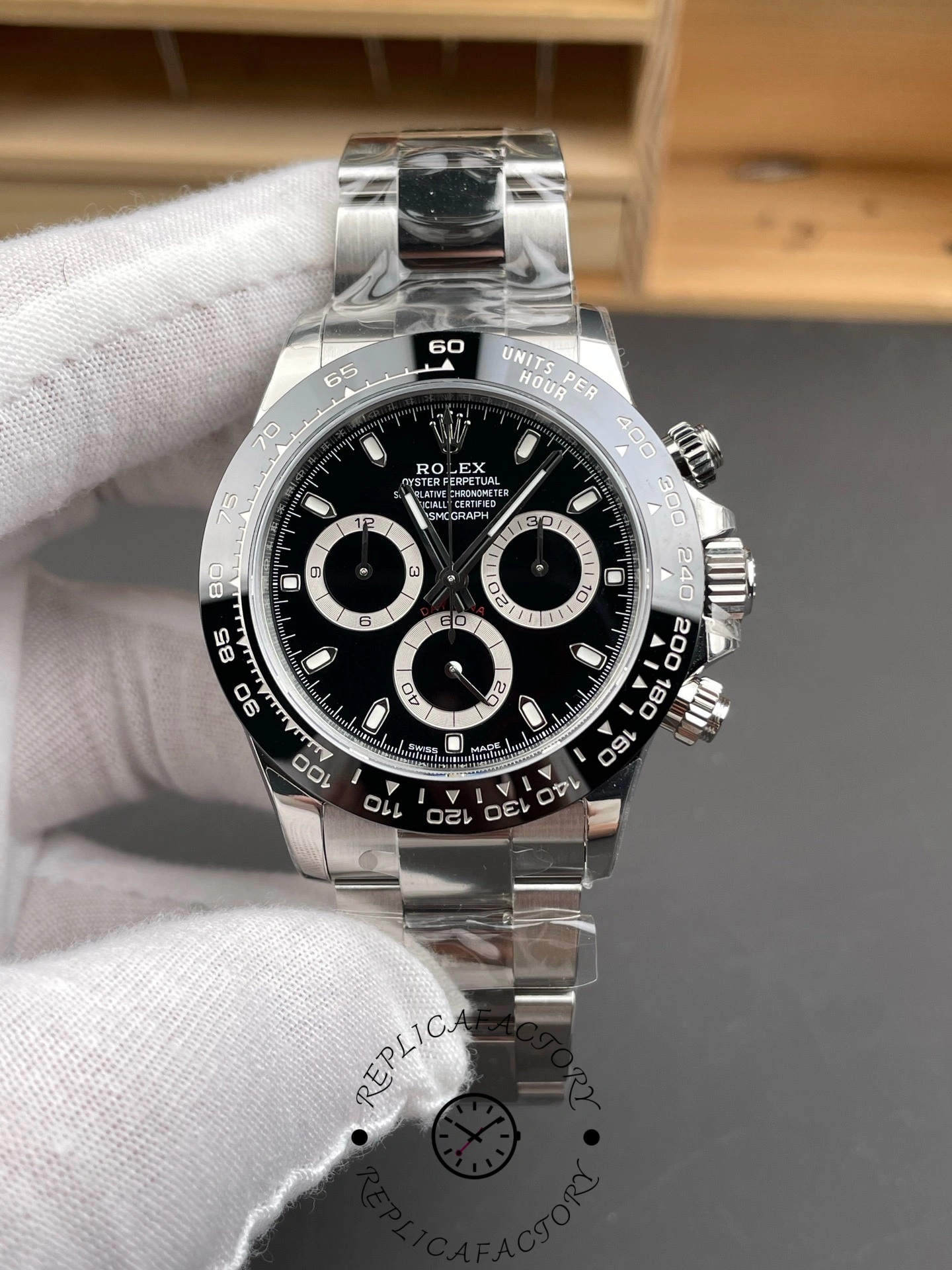 Rolex Cosmograph Daytona 116500LN Ceramic Bezel Black Dial 40mm Mens Replica Watch - QualitySwissReplica