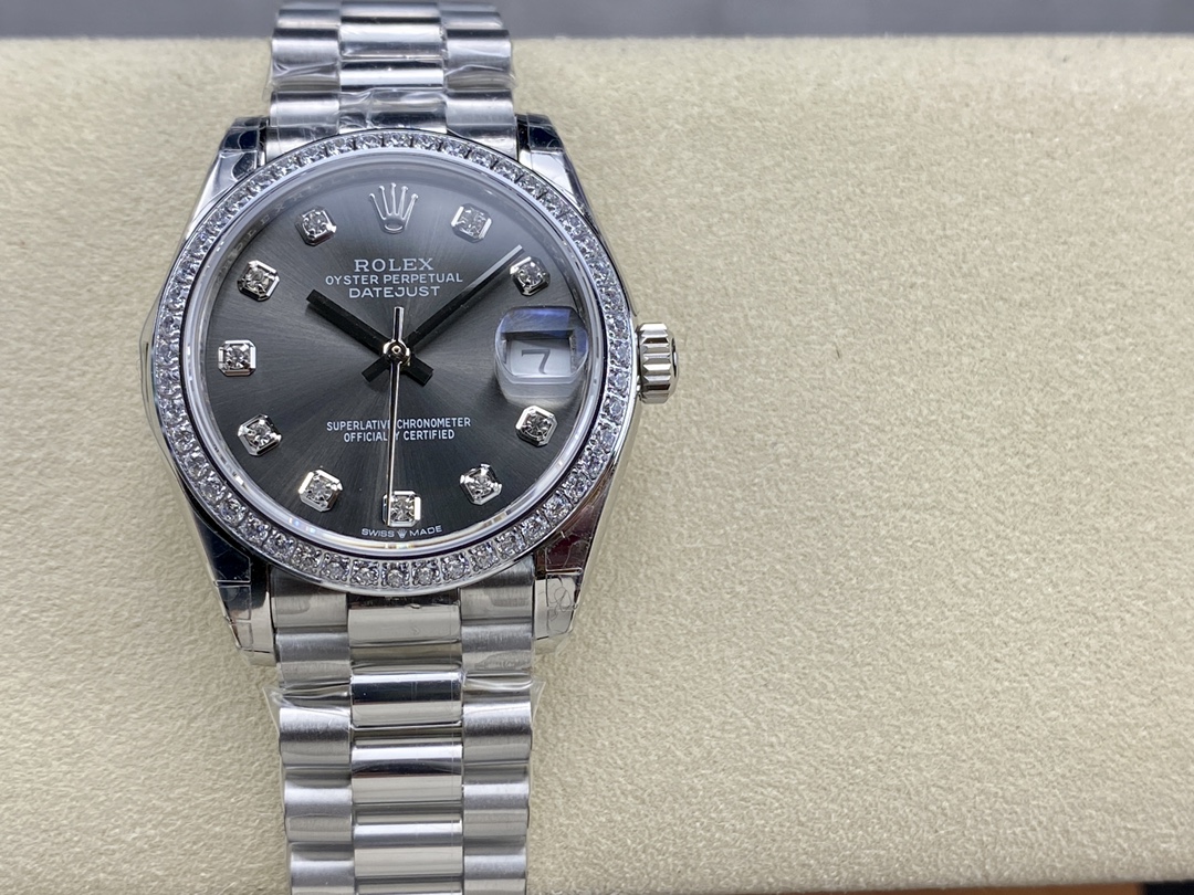 Rolex Datejust 31 White Gold Dark Grey m278289rbr 0006 Women's Watch - QualitySwissReplica