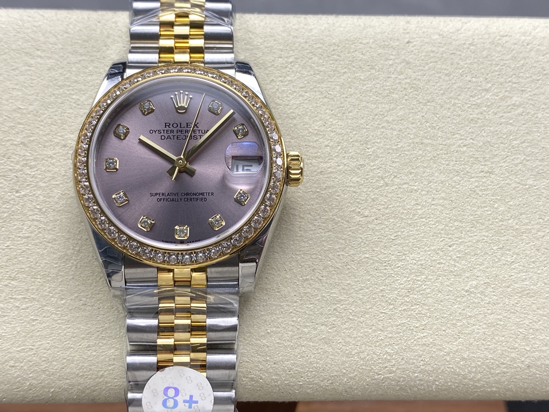 Rolex Datejust 31mm Stainless Steel and Yellow Gold 278383RBR 0022 Grey Diamond Jubilee - QualitySwissReplica