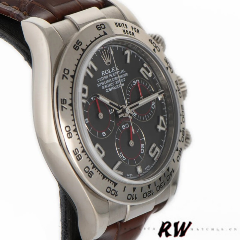 Rolex Daytona 116519 White Gold Grey Dial 40mm Mens Replica Watch - QualitySwissReplica