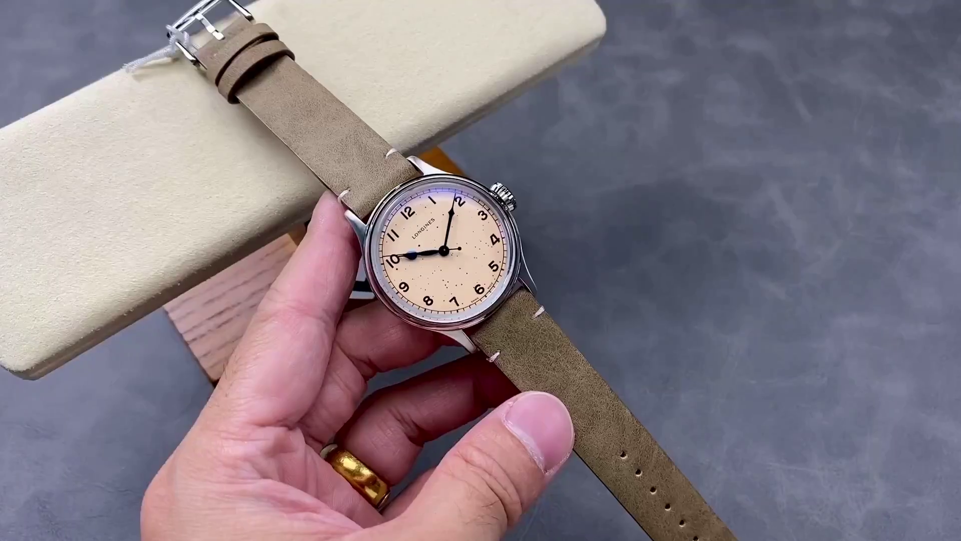 Best Longines Heritage Military 1:1 Clone L2.819.4.93.2 Automatic 38.5mm Pink Dial - QualitySwissReplica