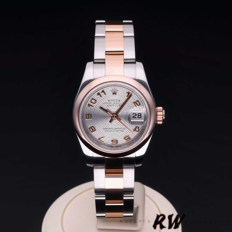 Rolex Datejust 179161 Stainless Steel and Everose Gold Concentric Circle Silver Dial 26MM Lady Replica Watch - QualitySwissReplica